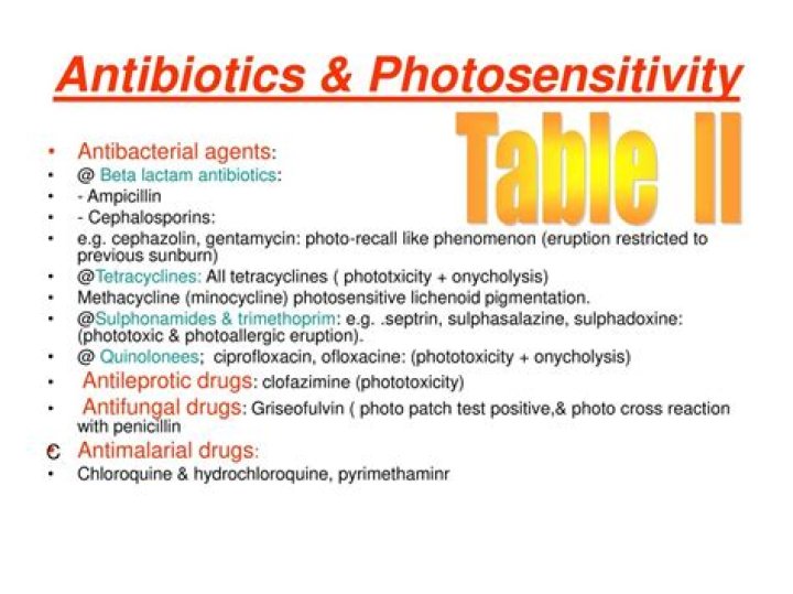 Are all antibiotics photosensitive