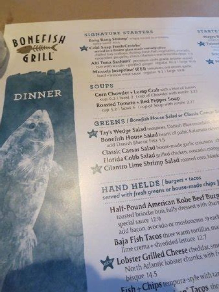 Does Bonefish Grill have a kids menu
