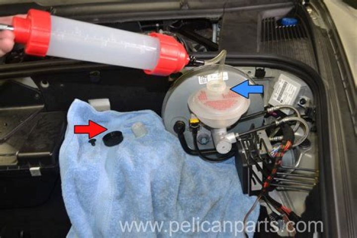 How do I check my brake fluid reservoir?