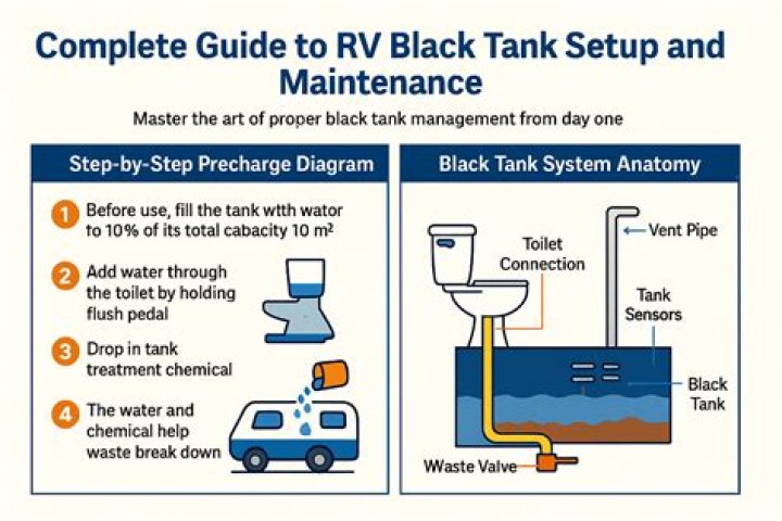 How do I drain my RV black tank?