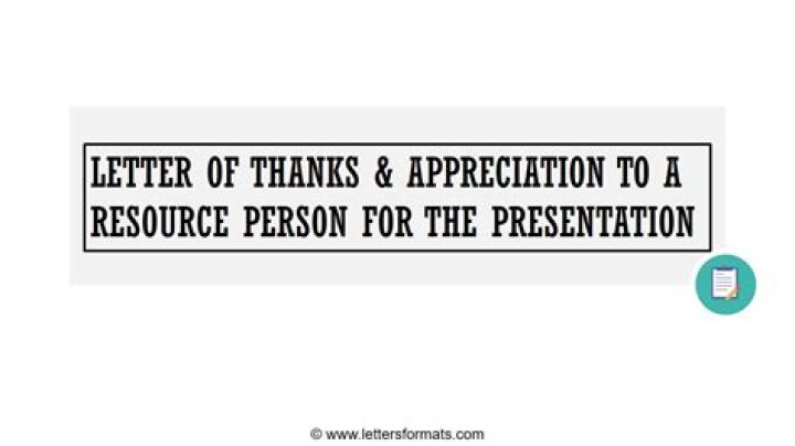 How do you give thanks to a resource person?
