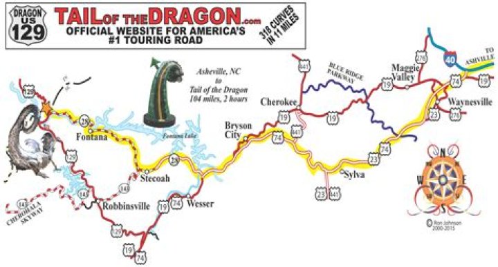How Far Is The Tail Of The Dragon From Pigeon Forge
