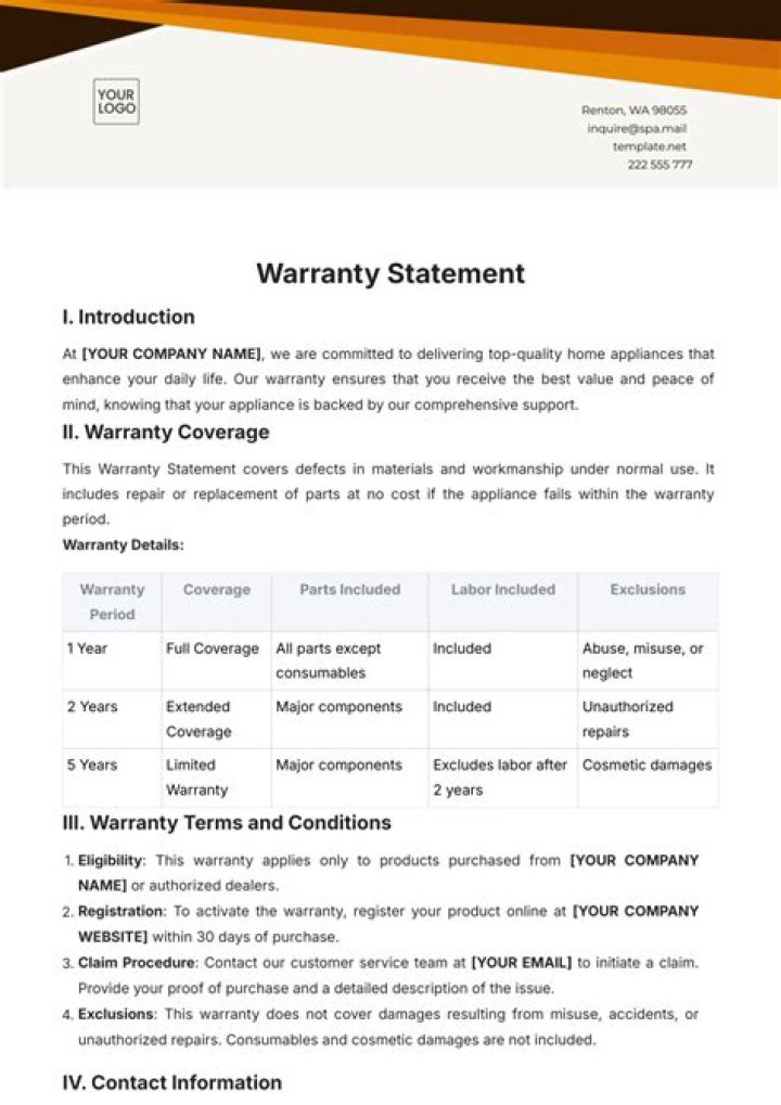 How long is the warranty on a VW Rialta?