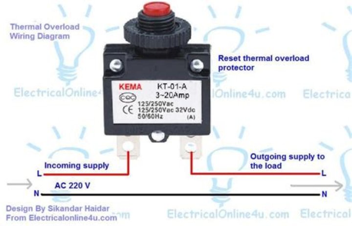 How to wire reset thermal overload protector?