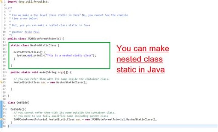 Java static class - How To Discuss