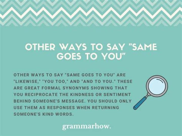 Same Goes To You - How To Discuss
