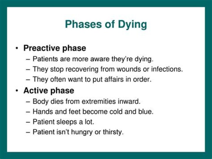 What are signs of Preactive dying