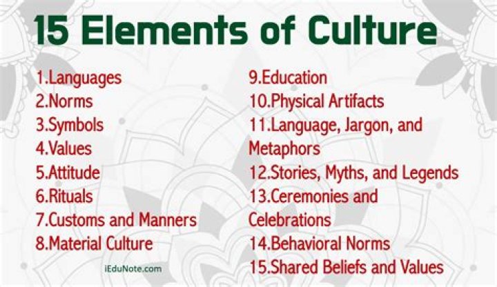 What are the 5 elements of culture