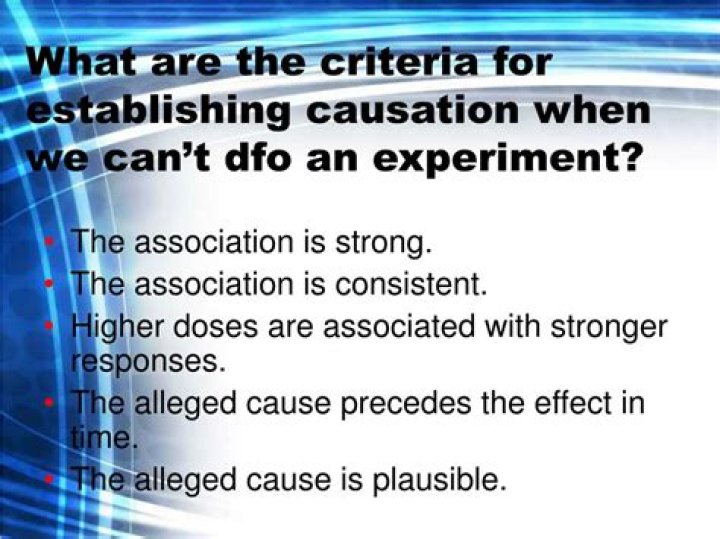 What are the criteria for establishing causation
