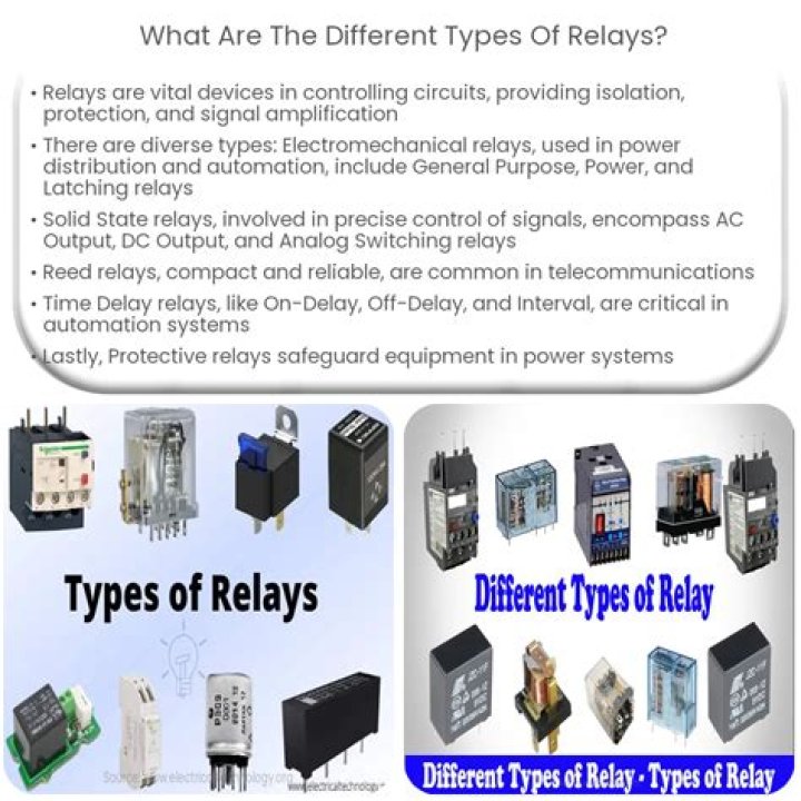 What are the different types of relays used for?