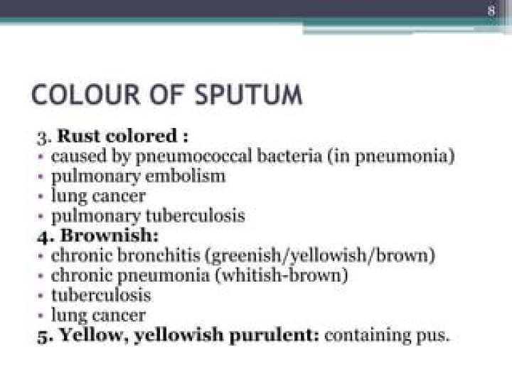 What causes rust colored sputum