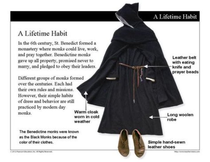 What Colour habits do monks wear?