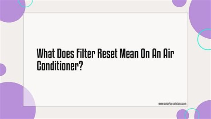 What does filter reset mean on air conditioner