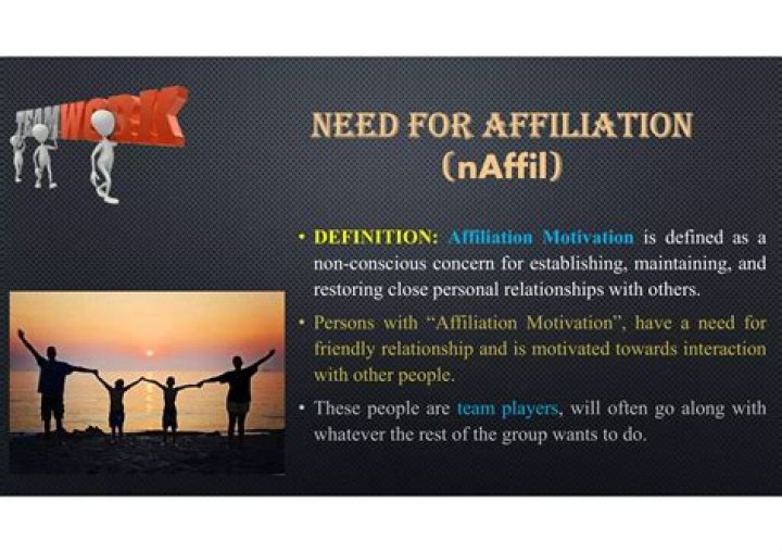 What does need for affiliation mean