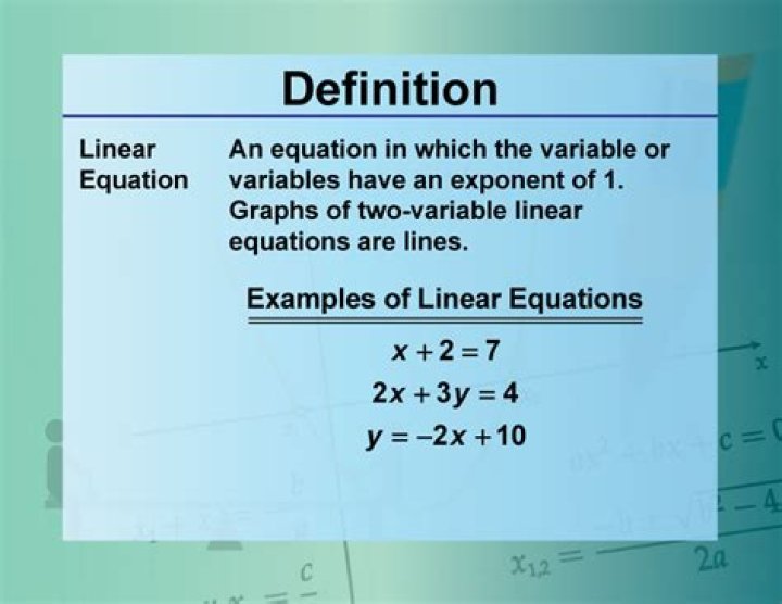 What is a linear equation