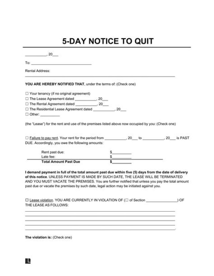 What is a pay or quit notice in VA