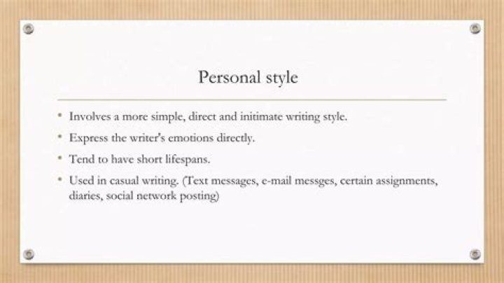 What is impersonal style of writing