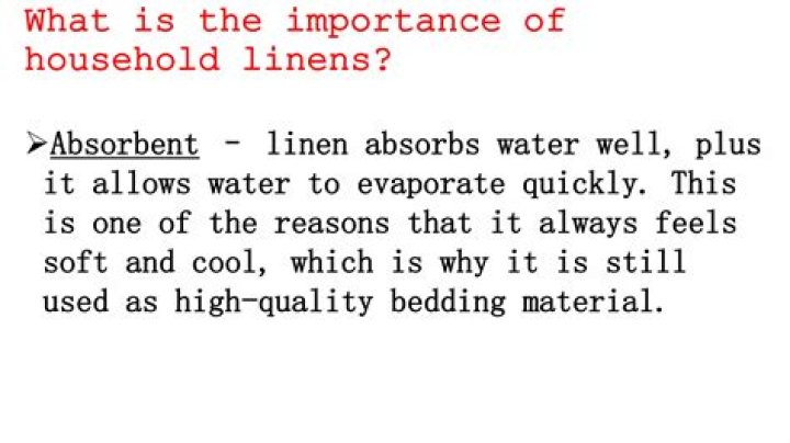 What is the importance of household linens