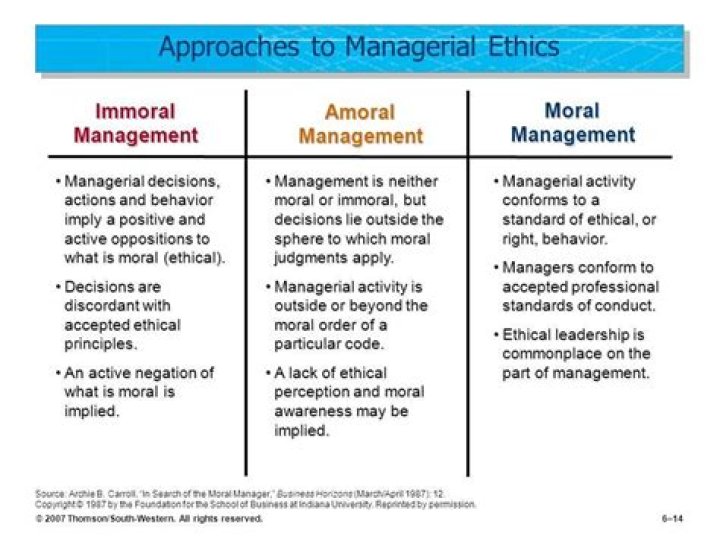 What is the nature of the amoral mode of ethics management