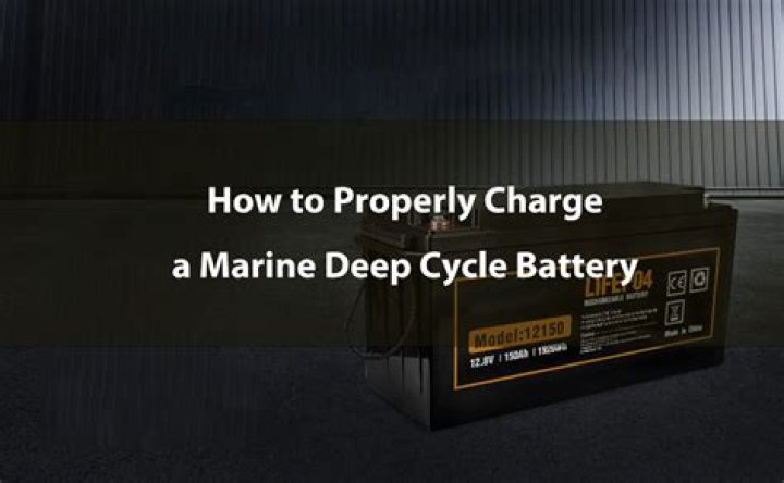 What should the voltage be on a marine deep-cycle battery?