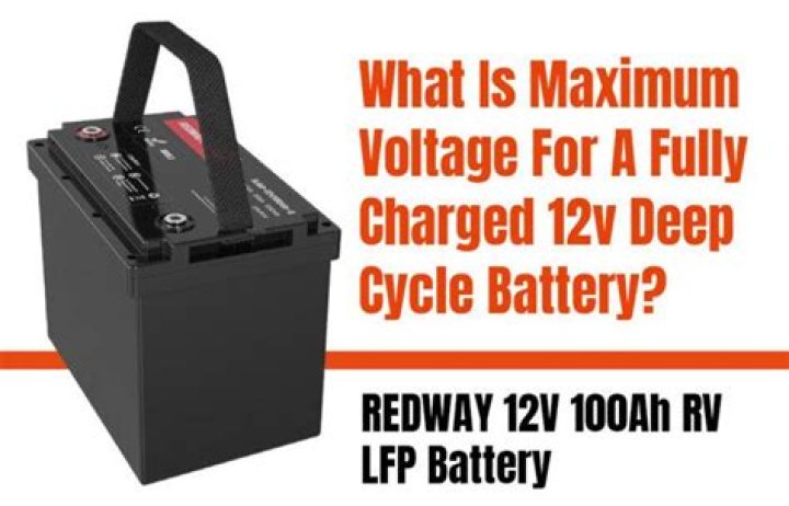 What should the voltage read on a fully charged deep cycle battery?