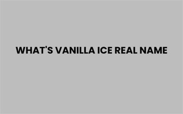 Whats vanilla ice real name