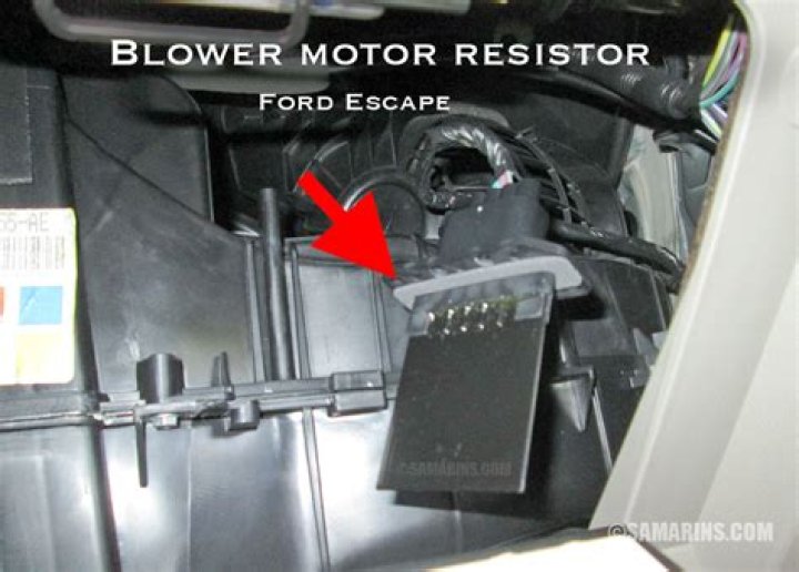 Where is the AC heater blower motor resistor?