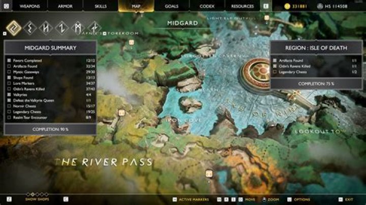 Where is the pristine ore of the realm god of war