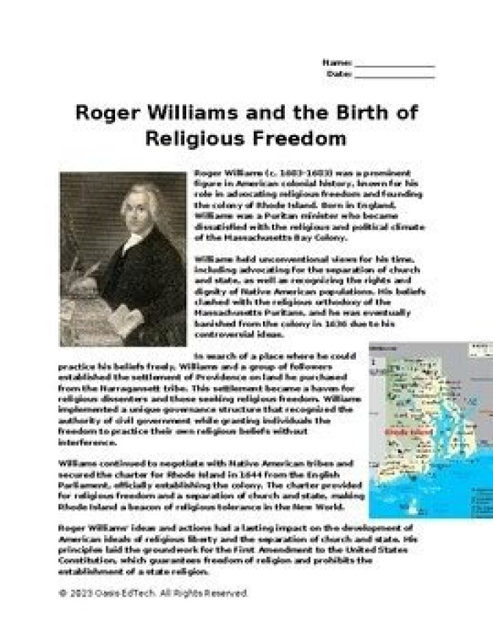 Why did Roger Williams want religious freedom